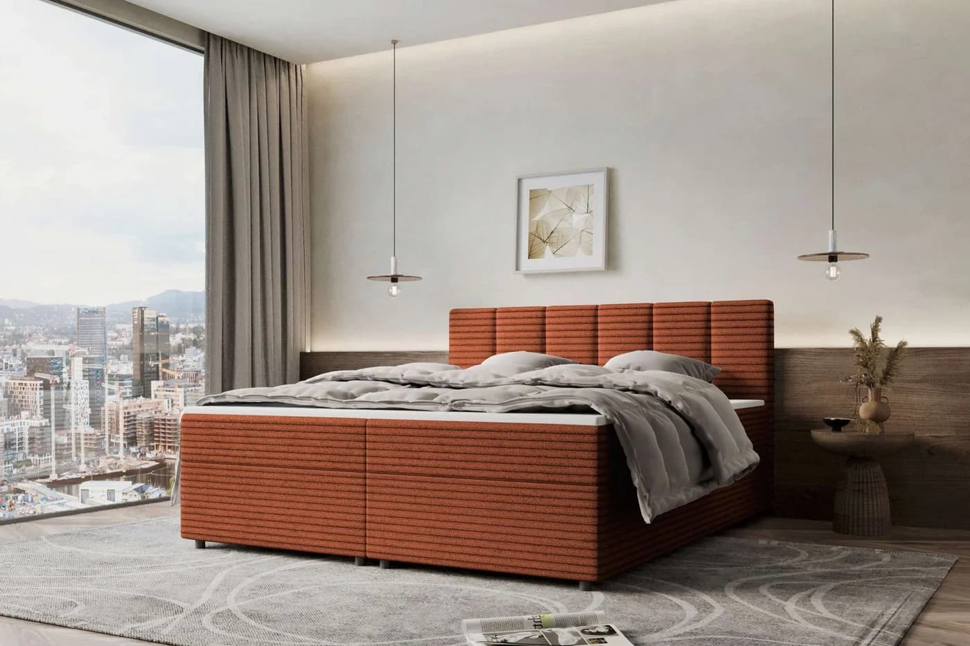 99rooms Boxspringbett Bergamo Cordstoff AMBIENCE mit Topper - Bild 2