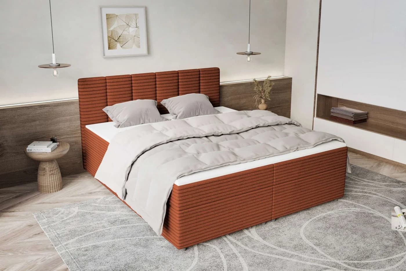 99rooms Boxspringbett Bergamo Cordstoff AMBIENCE mit Topper - Bild 3