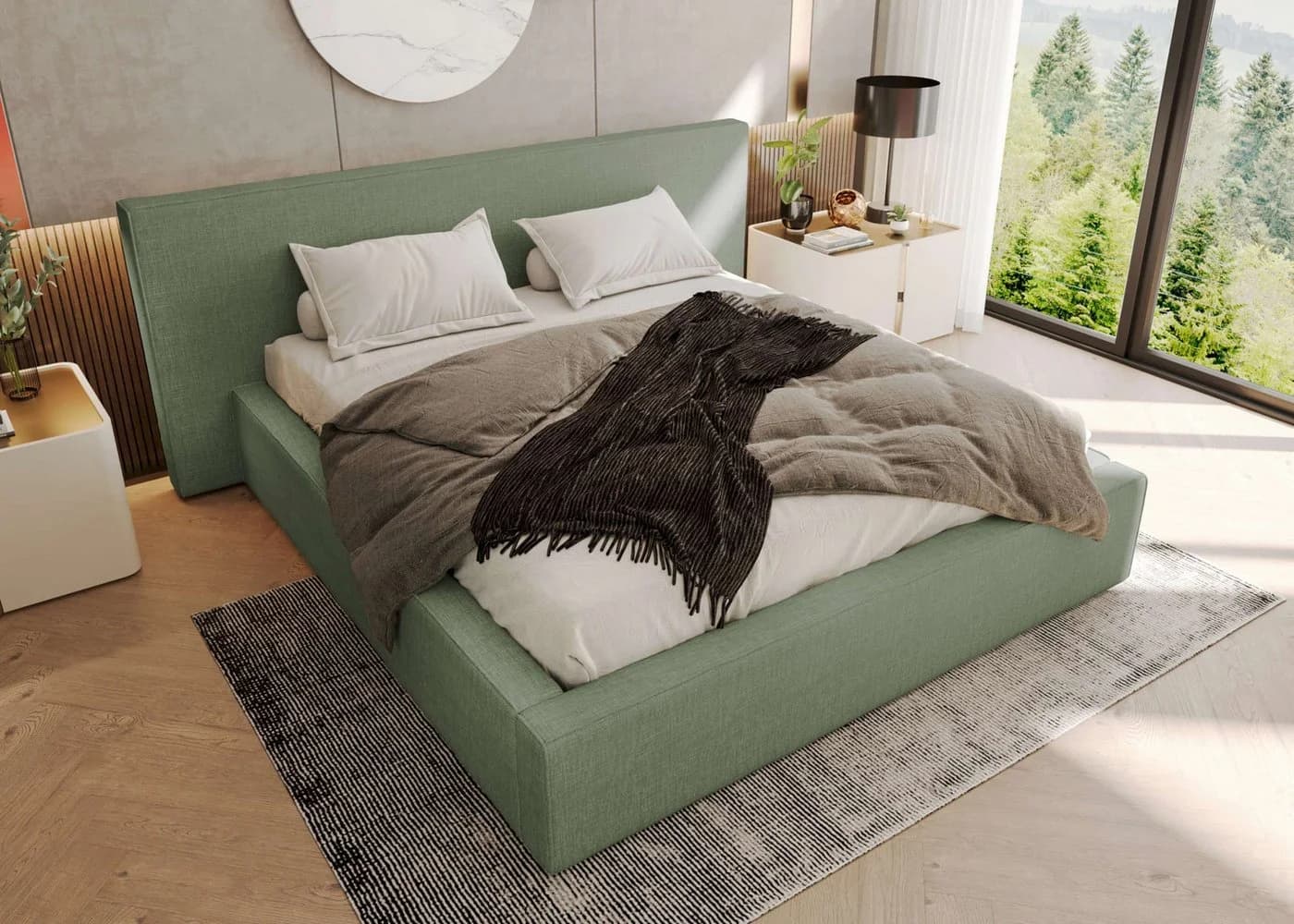 99rooms Polsterbett Tivio mit Bettkasten und Lattenrost