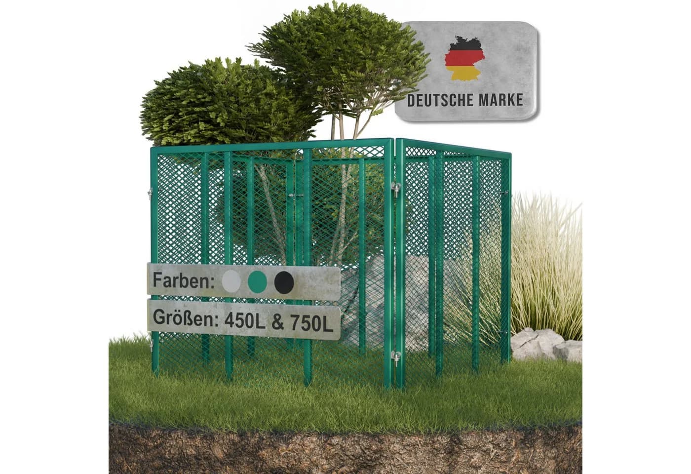 Heimfleiss® Metall Komposter 450L/750L Silber - Bild 2