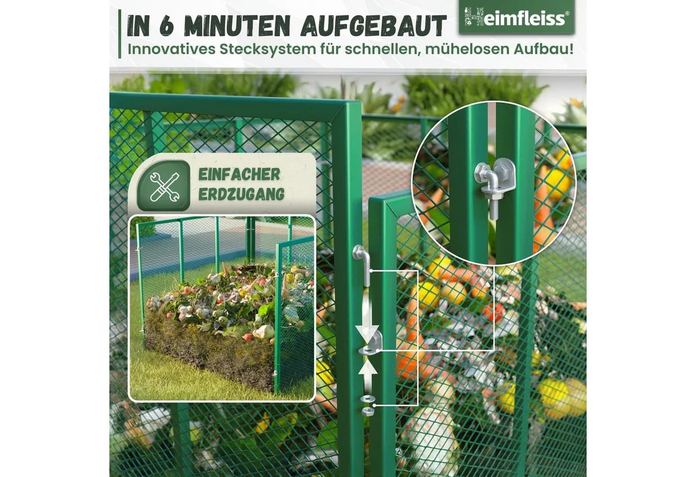 Heimfleiss® Metall Komposter 450L/750L Silber - Bild 5