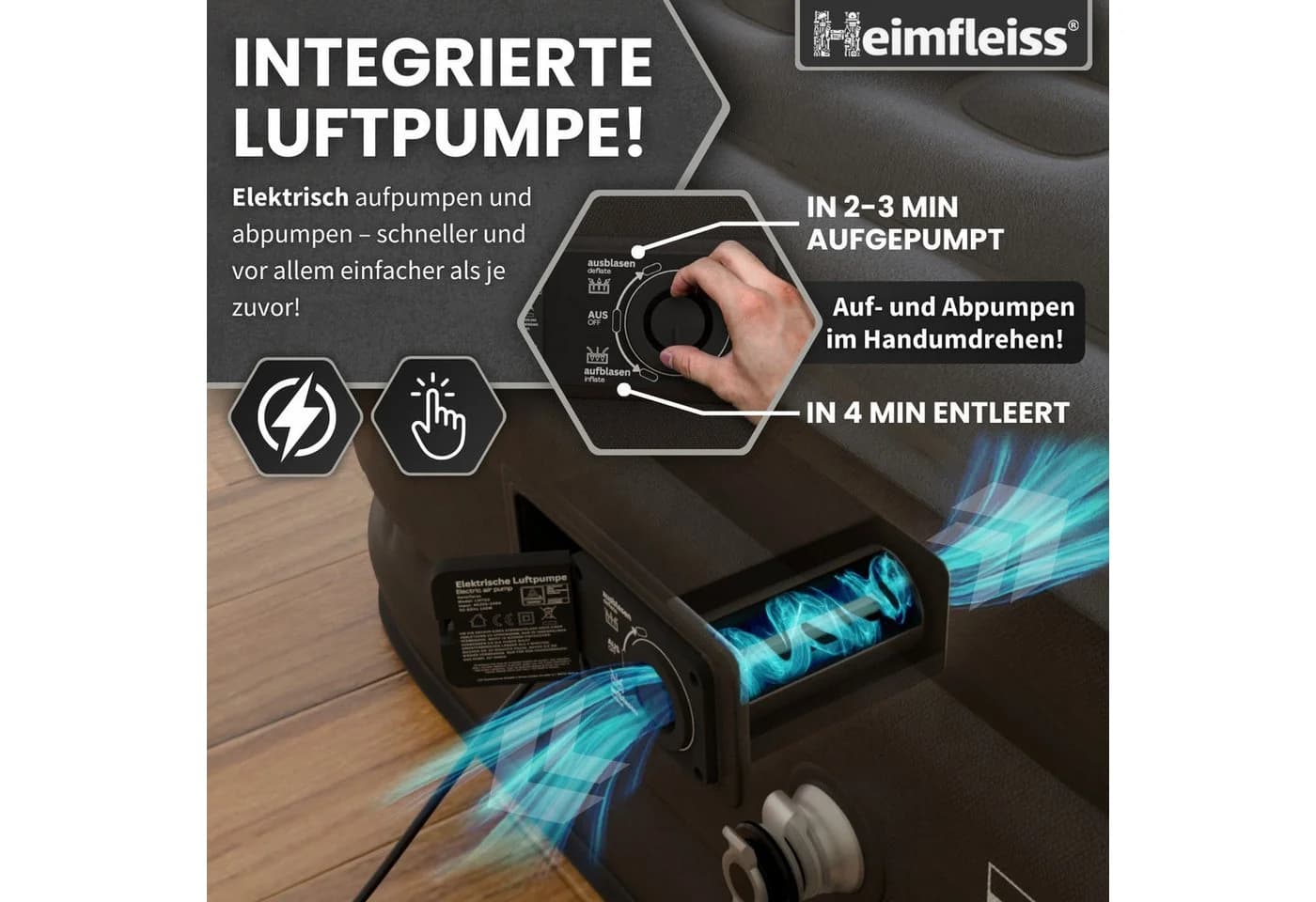Heimfleiss Luftmatratze Selbstaufblasend Camping Gästebett