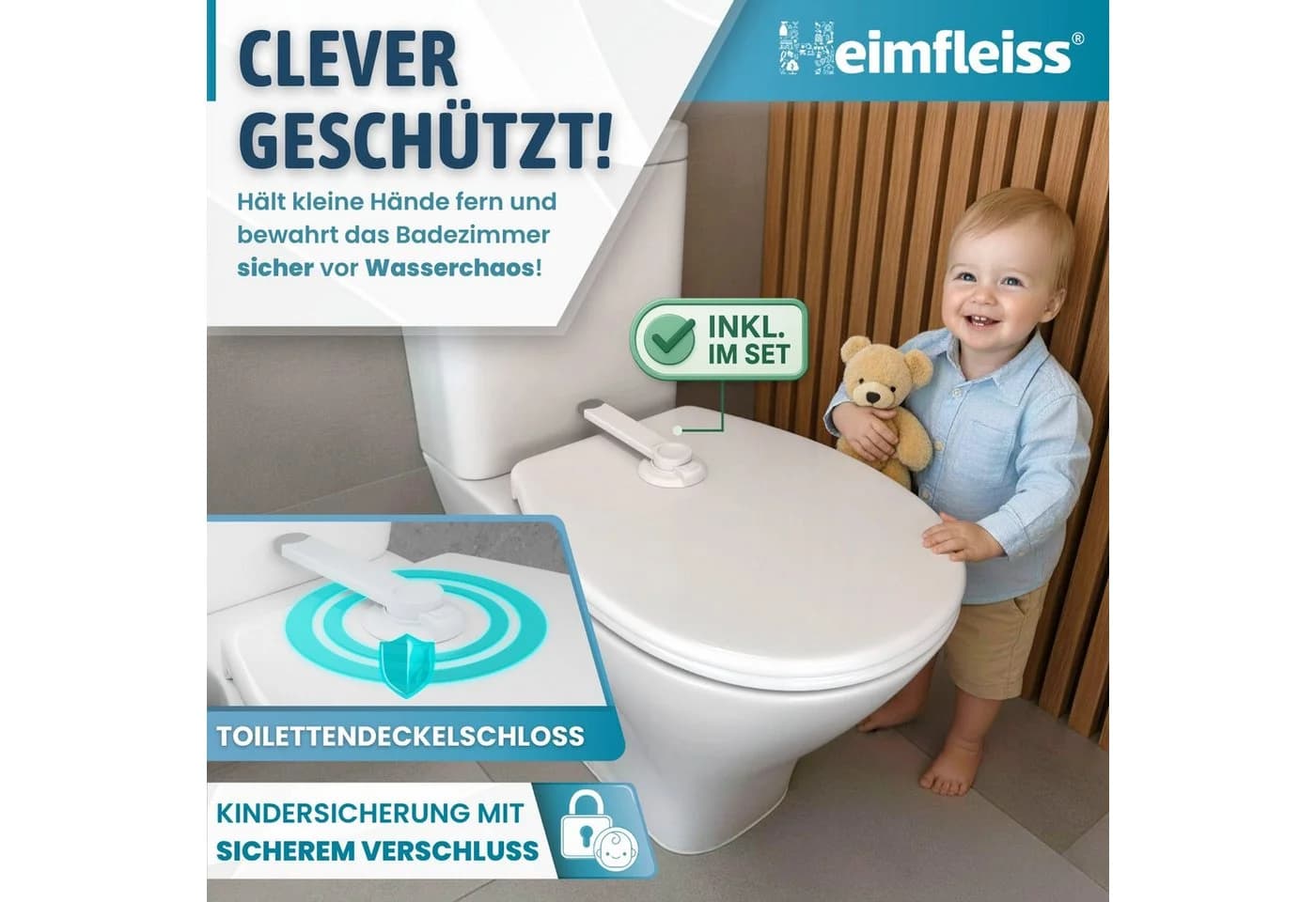 Heimfleiss® WC-Sitz mit Absenkautomatik, Oval, Weiß, Antibakteriell - Bild 4