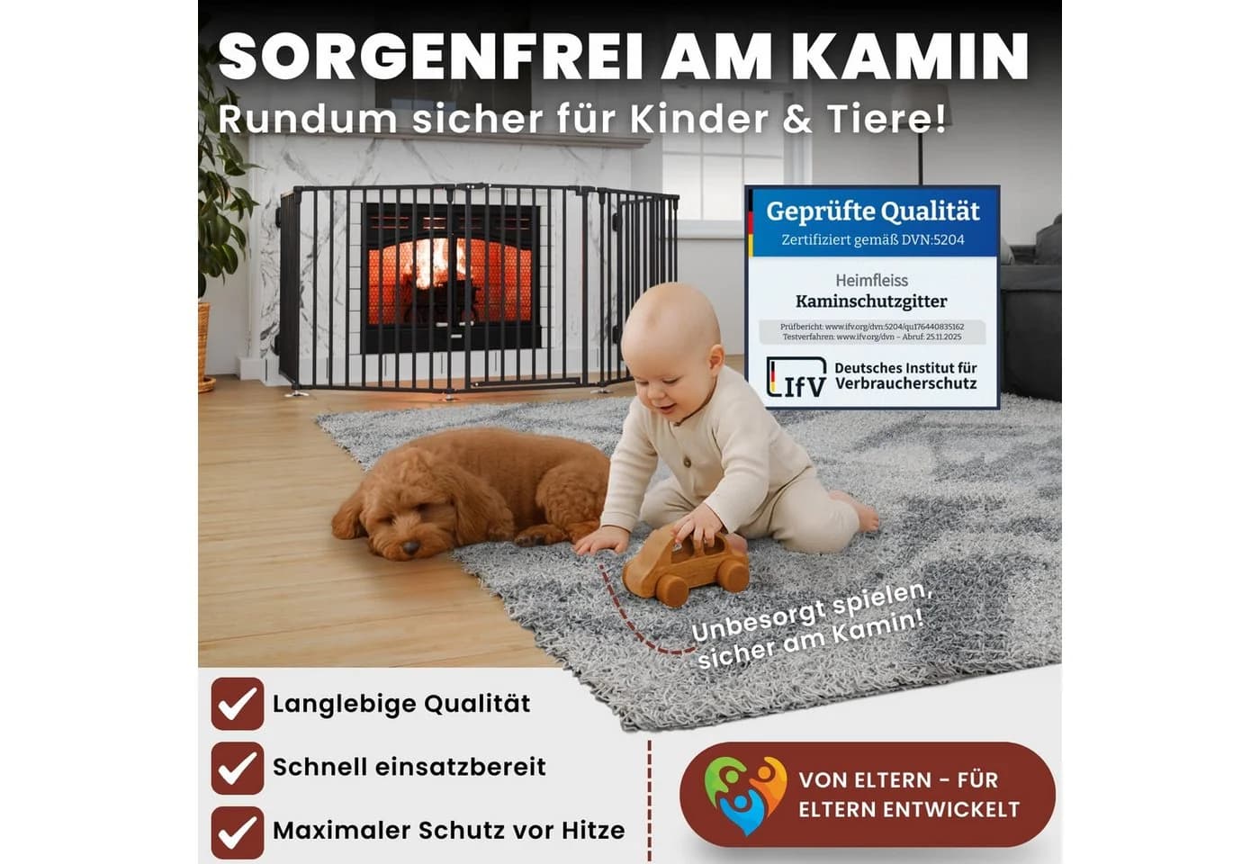 Heimfleiss Ofenschutzgitter Anthrazit 5-teilig
