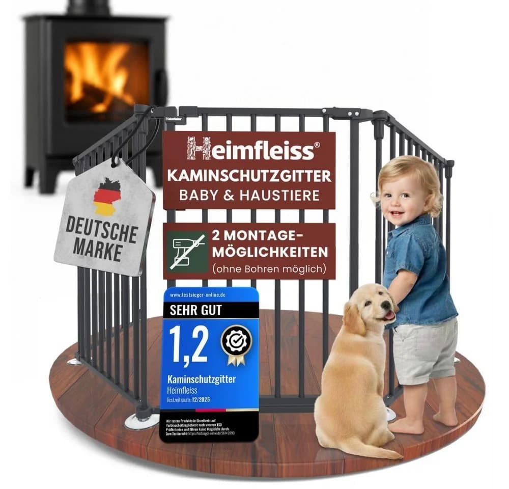Heimfleiss Ofenschutzgitter Anthrazit 5-teilig - Bild 2