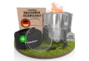 Heimfleiss® Feuerschale Rauchfrei Edelstahl Silber Ø50cm mit Grillrost Bild 2