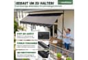 Heimfleiss Klemmmarkise Balkon ohne Bohren Anthrazit UPF 50+ Bild 5