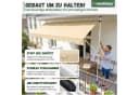 Heimfleiss Klemmmarkise Balkon ohne Bohren Beige UPF 50+ Bild 5