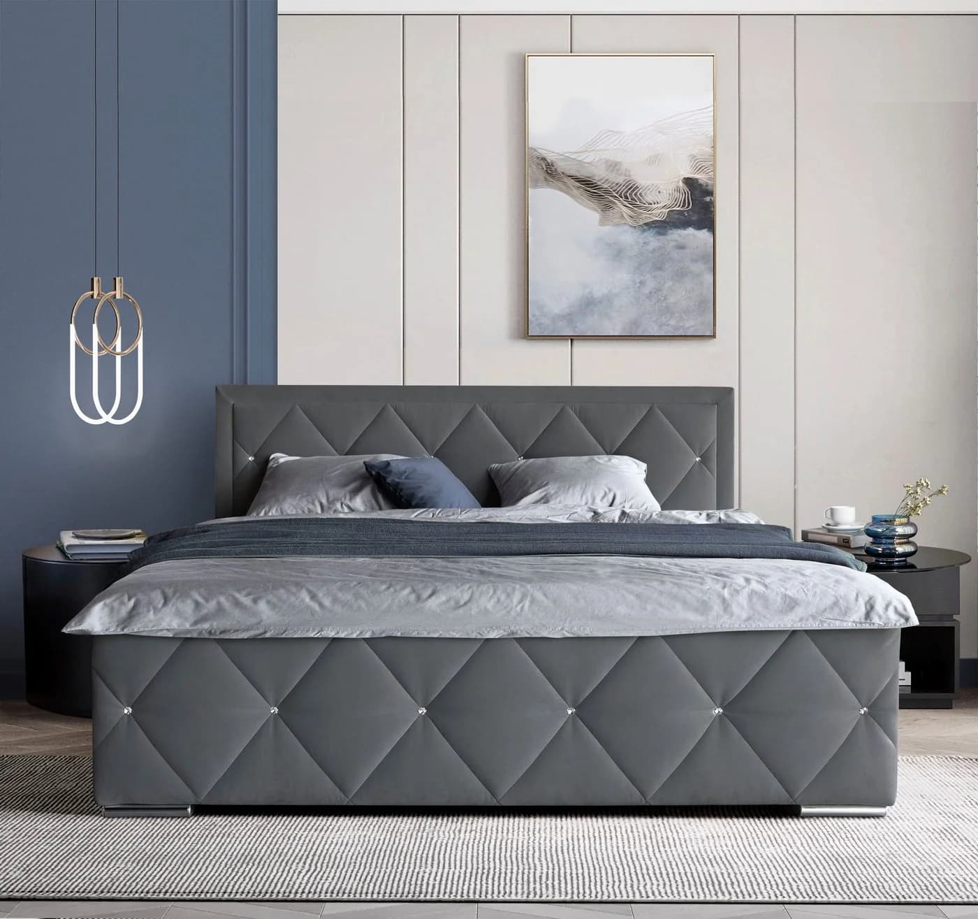 Boxbett HOME AFFAIRE Alfie mit Bettkasten & Matratzen Anthrazit - Bild 2