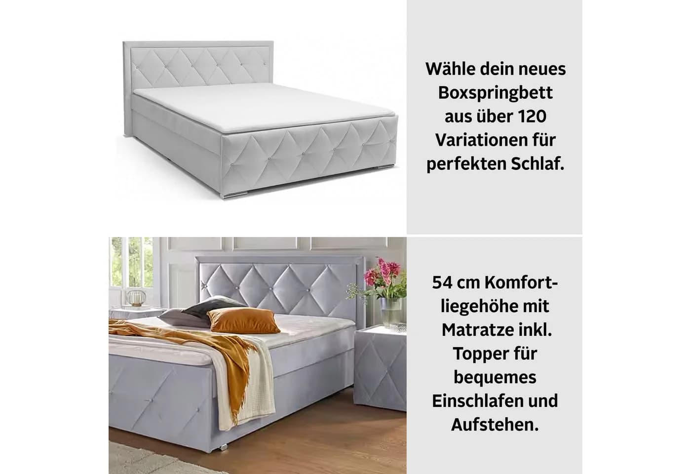 Boxbett HOME AFFAIRE Alfie mit Bettkasten & Matratzen Anthrazit - Bild 3