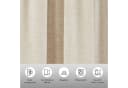 Beige Leinenlook Gardine mit Streifenmuster Bild 1