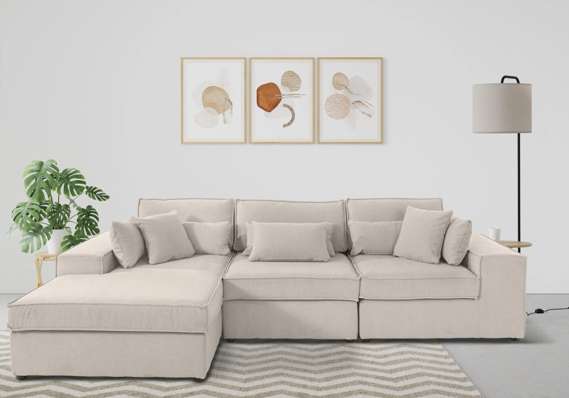 OTTO HOME Ecksofa Florid L-Form Beige 280cm