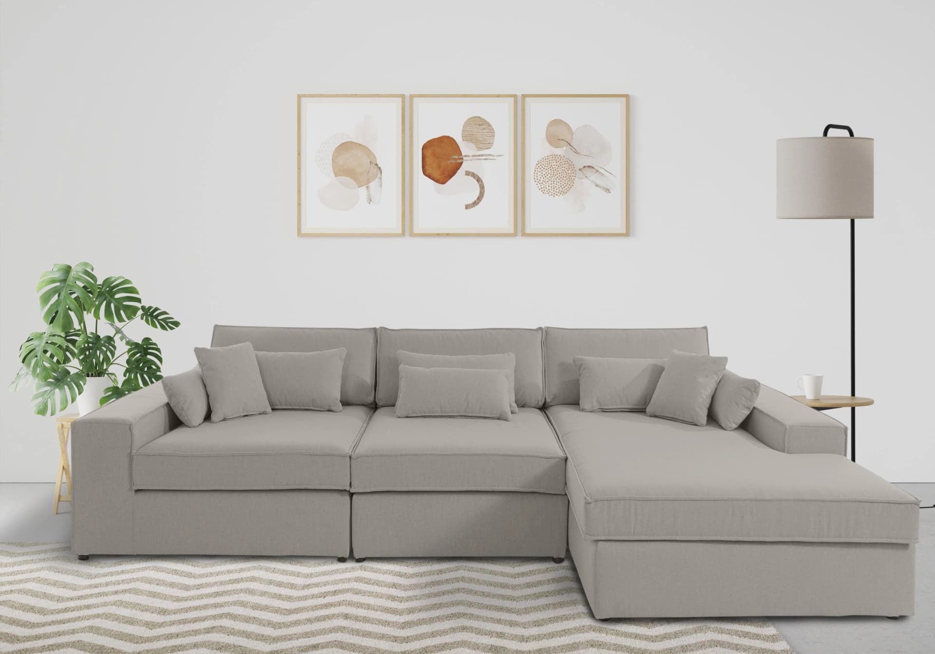 OTTO HOME Ecksofa Enid L-Form Beige 360cm
