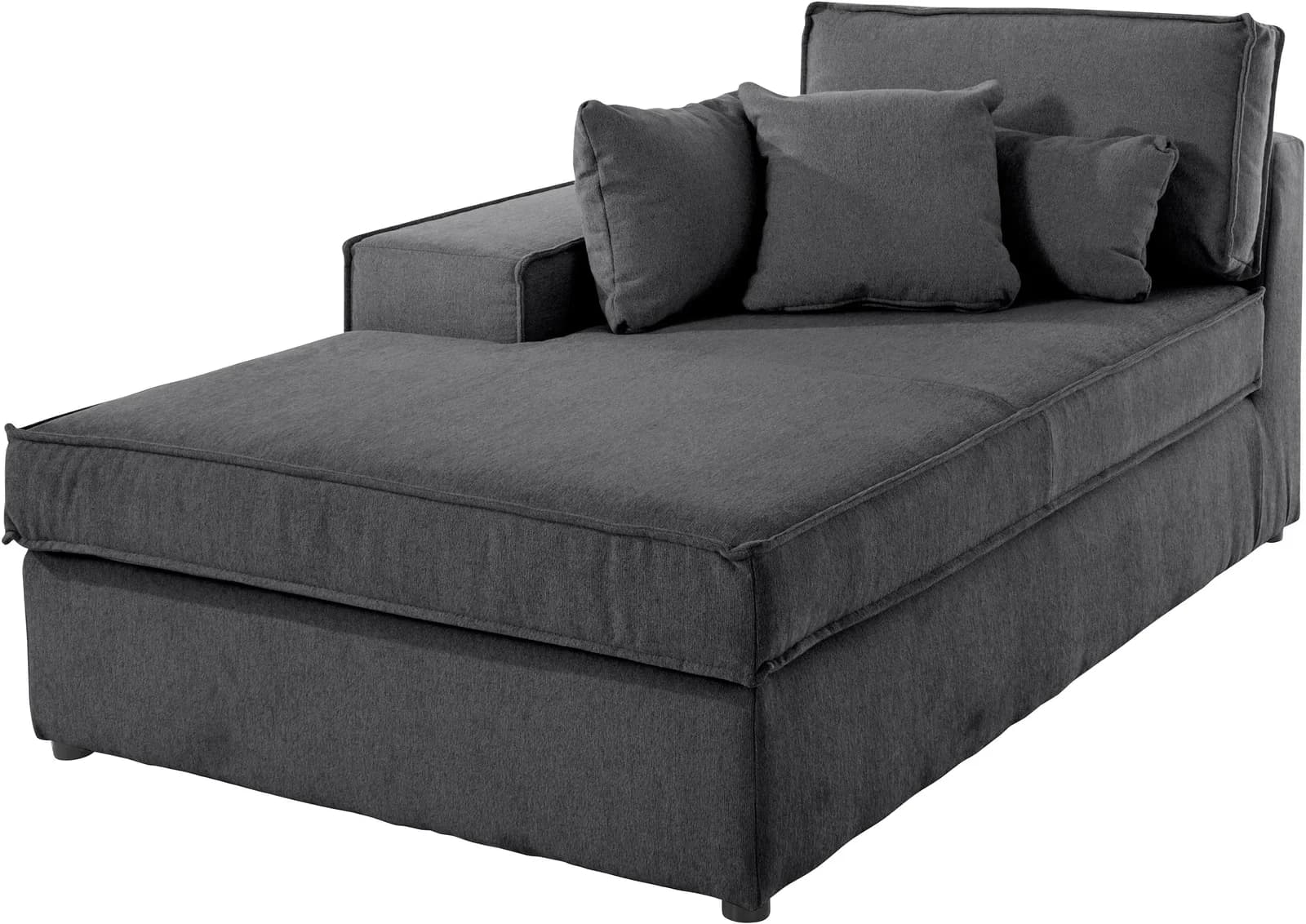 OTTO HOME Florid Ottomane Schwarz - Polsterhocker mit Kissen