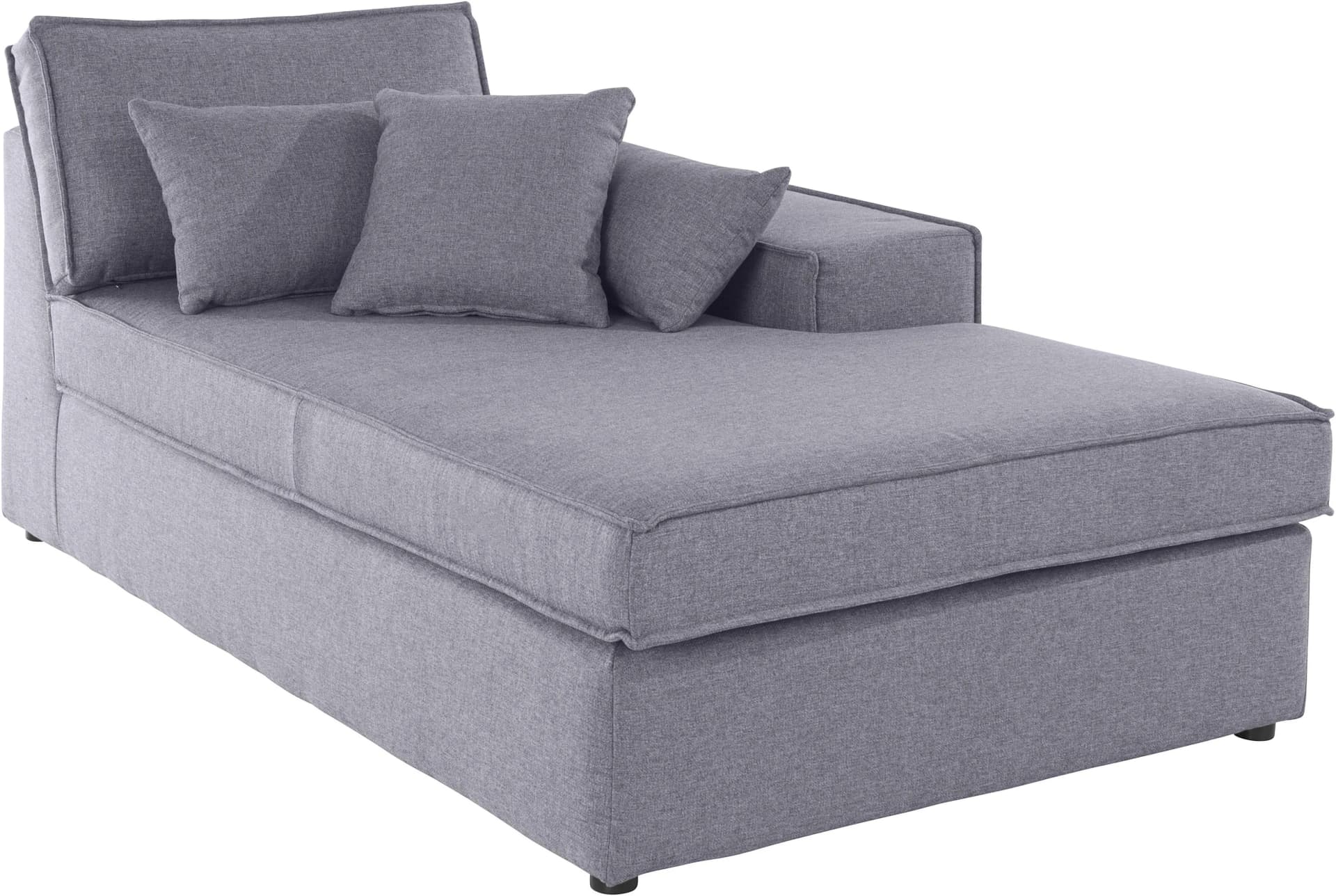 OTTO HOME Florid Ottomane hellgrau Modulsofa-Teil mit Kissen