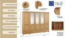 OTTO HOME Kleiderschrank Tessin Massivholz Kiefer Beige mit Spiegel Bild 3