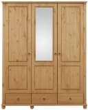 OTTO HOME Kleiderschrank Tessin 3-türig Kiefer massiv mit Spiegel Bild 1