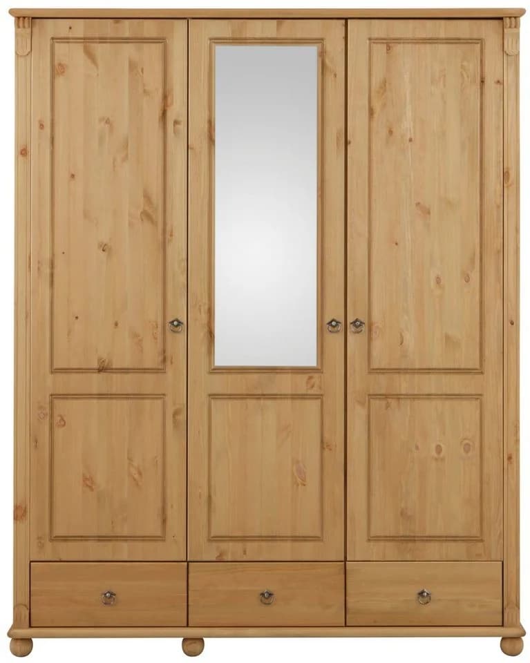 OTTO HOME Kleiderschrank Tessin 3-türig Kiefer massiv mit Spiegel