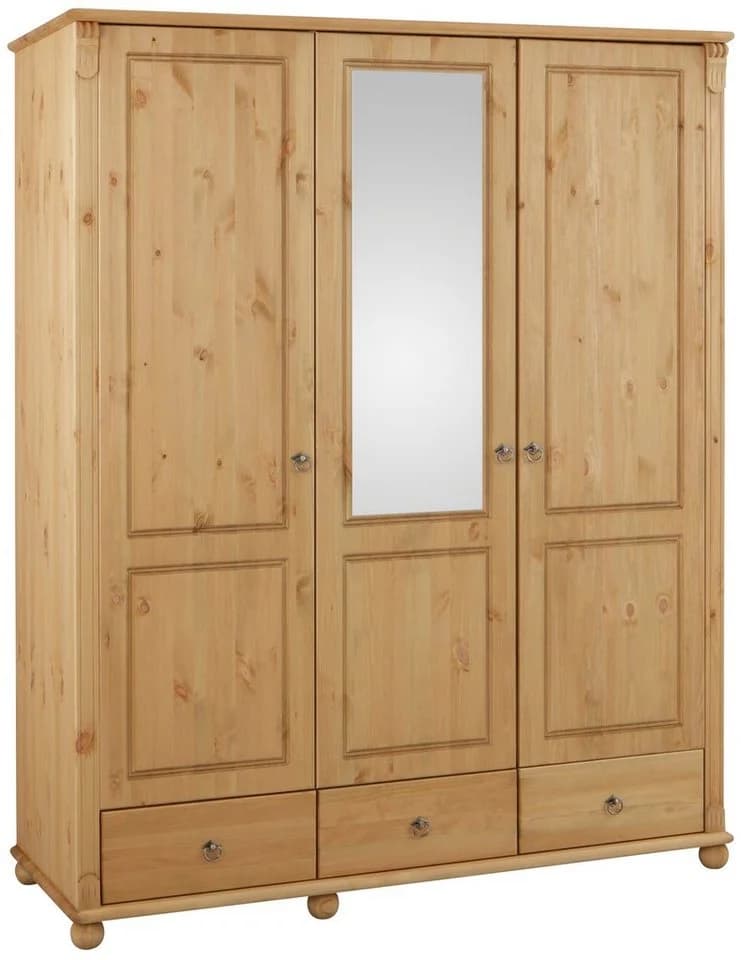 OTTO HOME Kleiderschrank Tessin 3-türig Kiefer massiv mit Spiegel - Bild 2