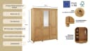 OTTO HOME Kleiderschrank Tessin 3-türig Kiefer massiv mit Spiegel Bild 3
