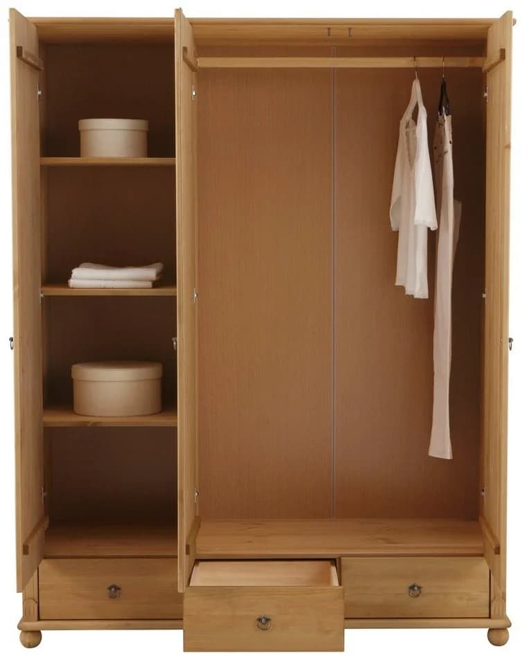 OTTO HOME Kleiderschrank Tessin 3-türig Kiefer massiv mit Spiegel - Bild 4