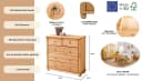 OTTO HOME Kommode Tessin Massivholz Kiefer 5 Schubladen Natur Bild 3