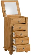 OTTO HOME Kommode Tessin Massivholz Kiefer Beige mit Spiegel Bild 4