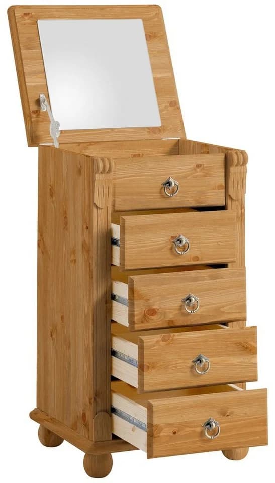 OTTO HOME Kommode Tessin Massivholz Kiefer Beige mit Spiegel - Bild 4