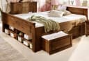 OTTO HOME Massivholzbett Tessin Stauraumbett Landhausstil Dunkelbraun Bild 2