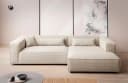 LeGer Home Ecksofa PIARA XXL L-Form Beige Cord mit Ottomane Bild 5