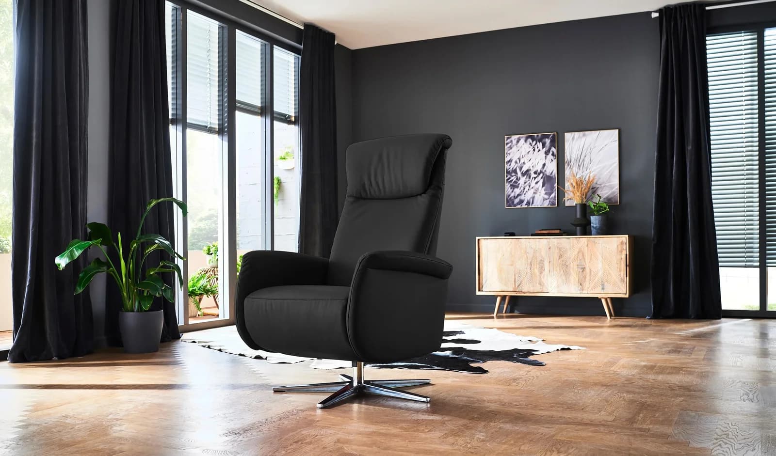 HOME AFFAIRE Relaxsessel Cartore Schwarz Motorisch Verstellbar