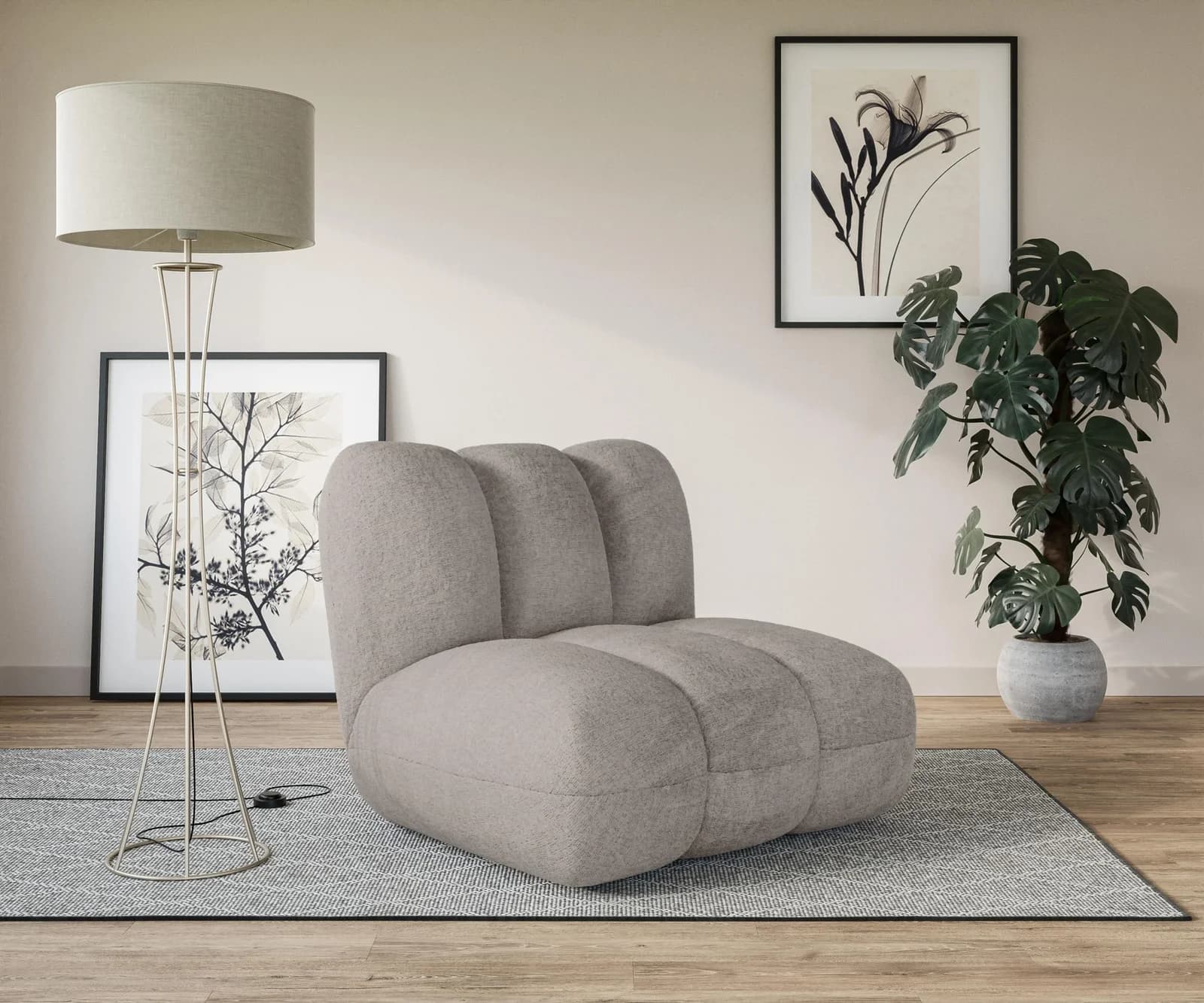 LeGer Home Priya Loungesessel Taupe Modern
