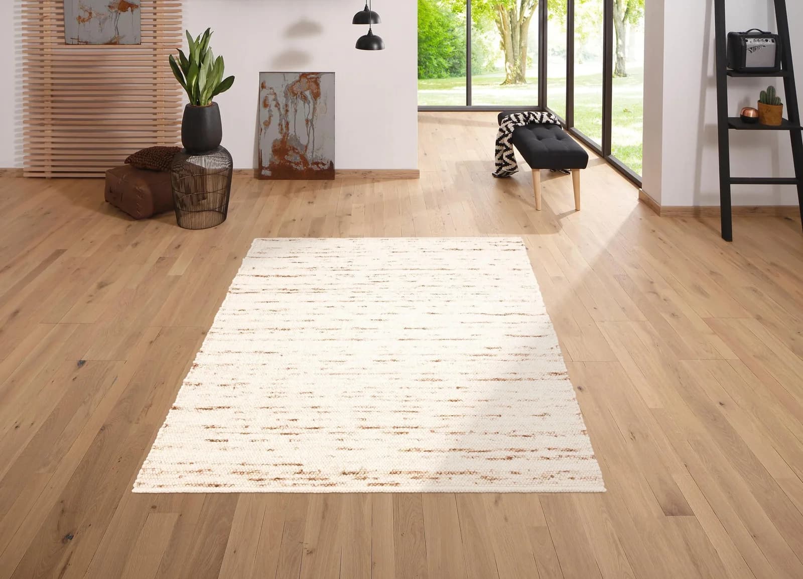 Wollteppich OTTO HOME David 31, beige, 100% Wolle, handgewebt, weiche Haptik