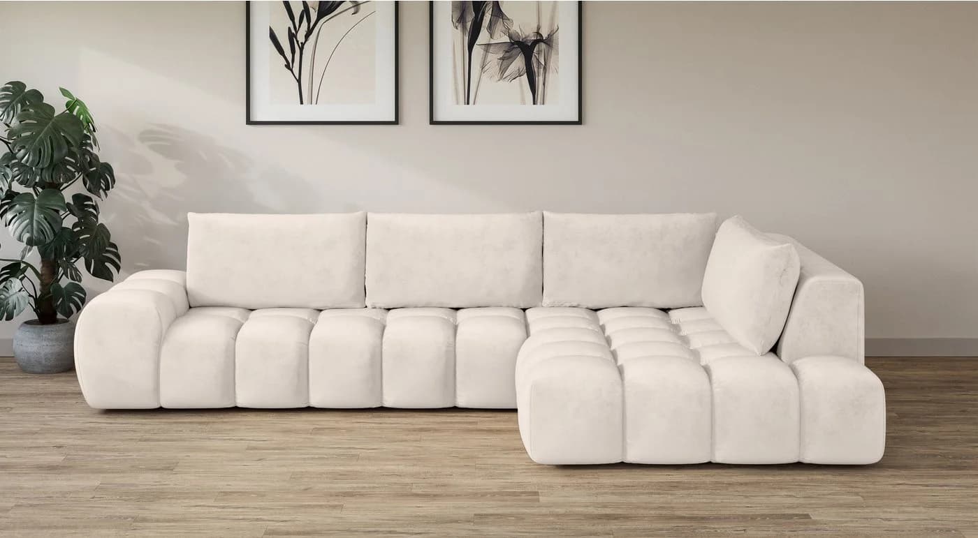 OTTO HOME AZITA Ecksofa L-Form Beige Samtoptik - Bild 2