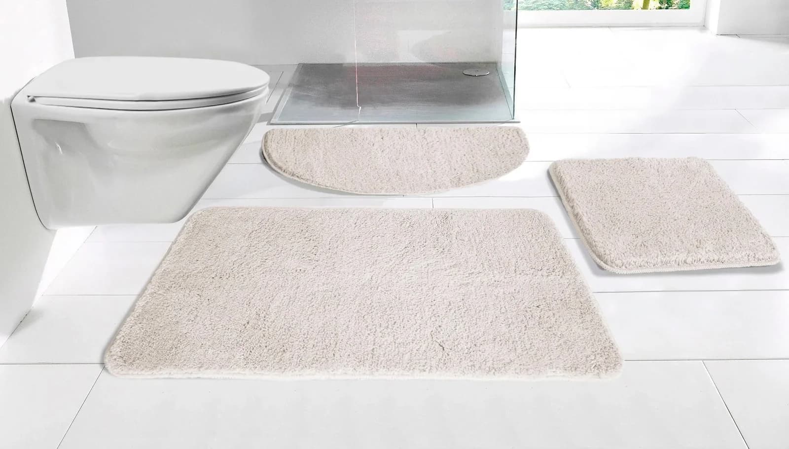 OTTO home Badematte Inga Hellgrau Rutschhemmend Polyester