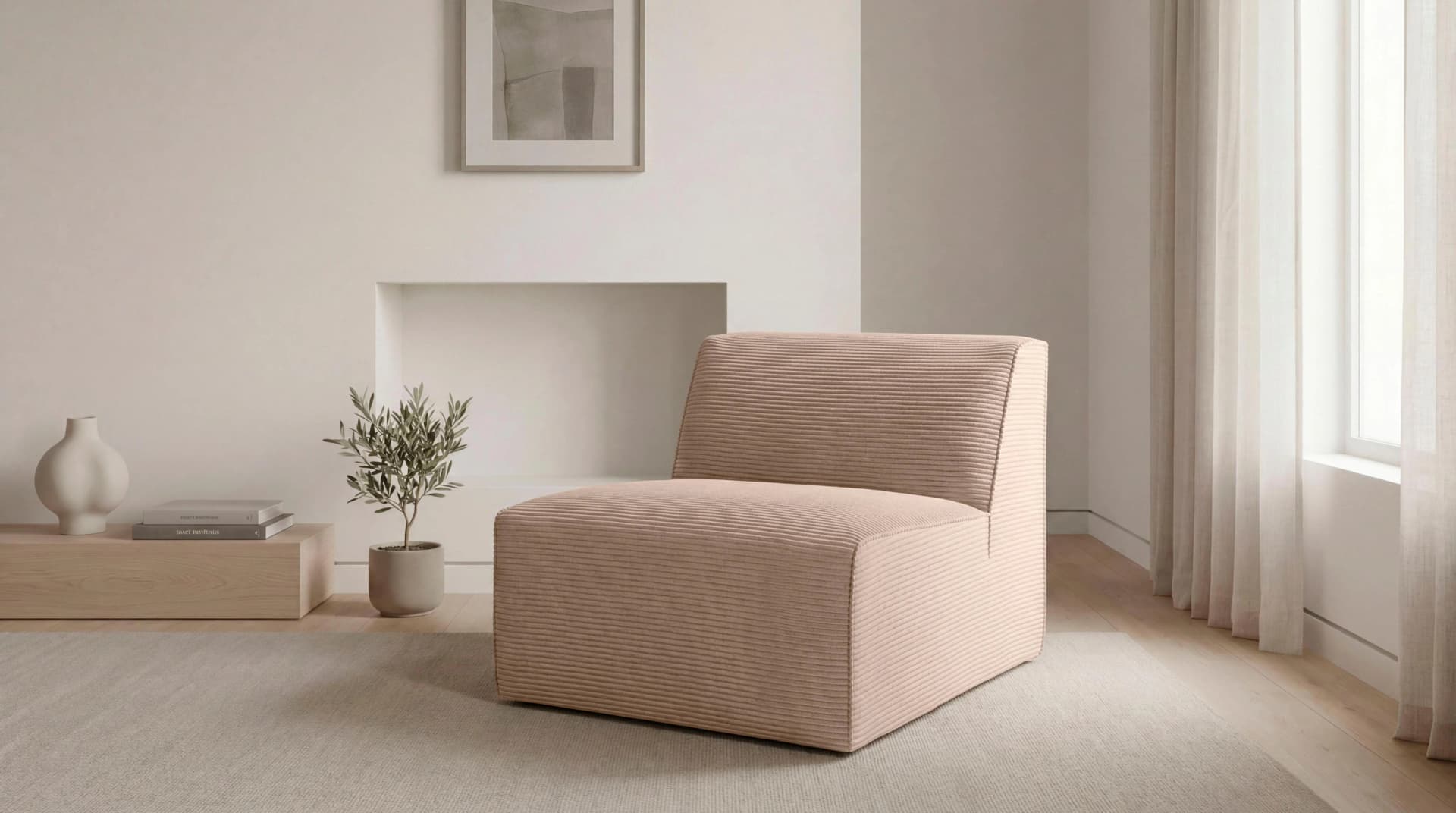 OTTO HOME Sofaelement Clayton beige Cord 76 cm