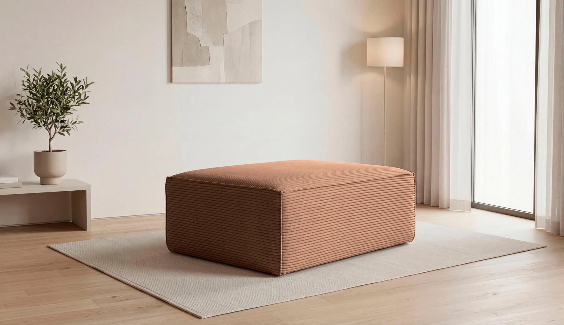 OTTO HOME Polsterhocker Clayton Cord Light Brown