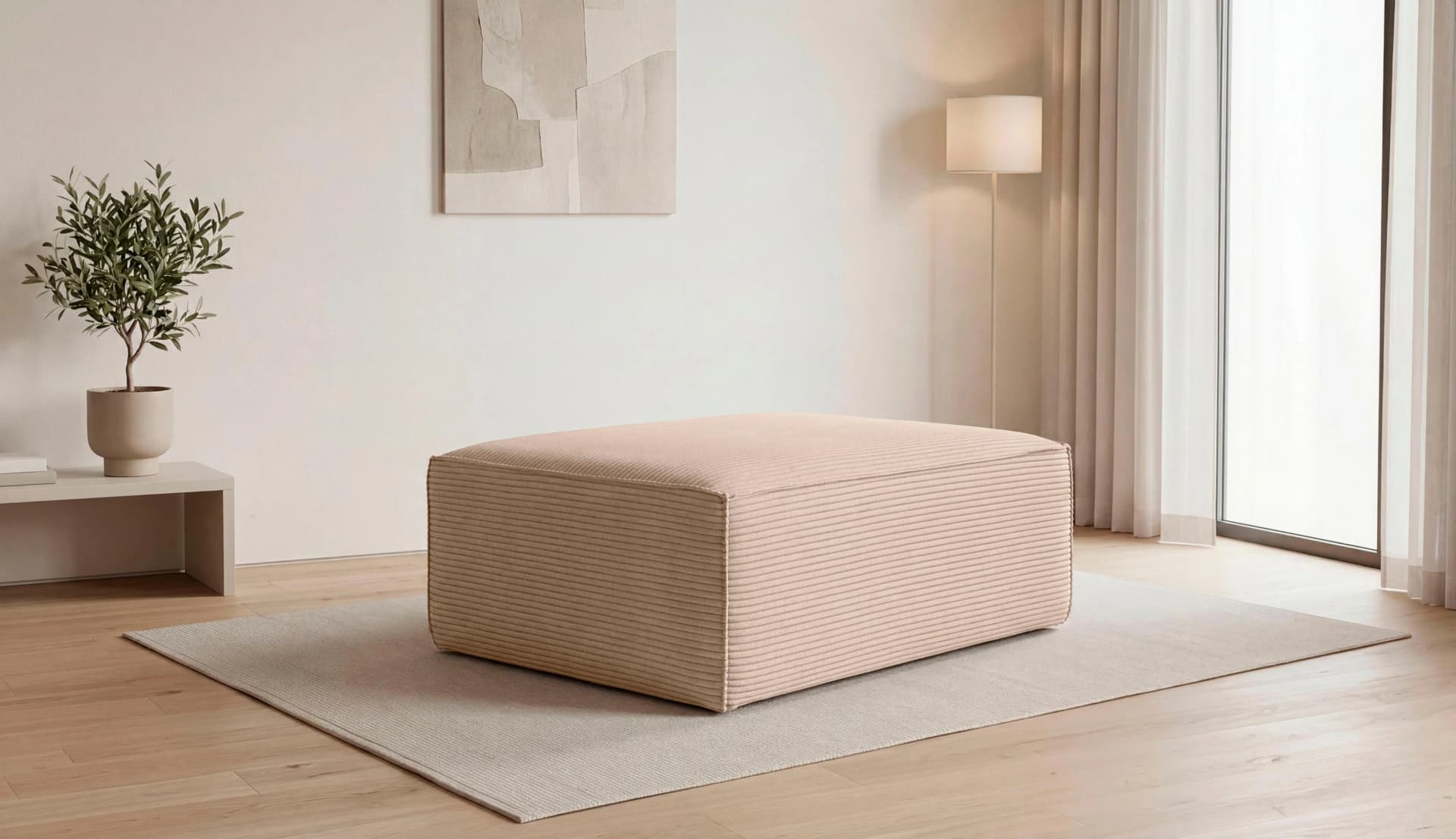 OTTO HOME Polsterhocker Clayton Cord Bezug Sand