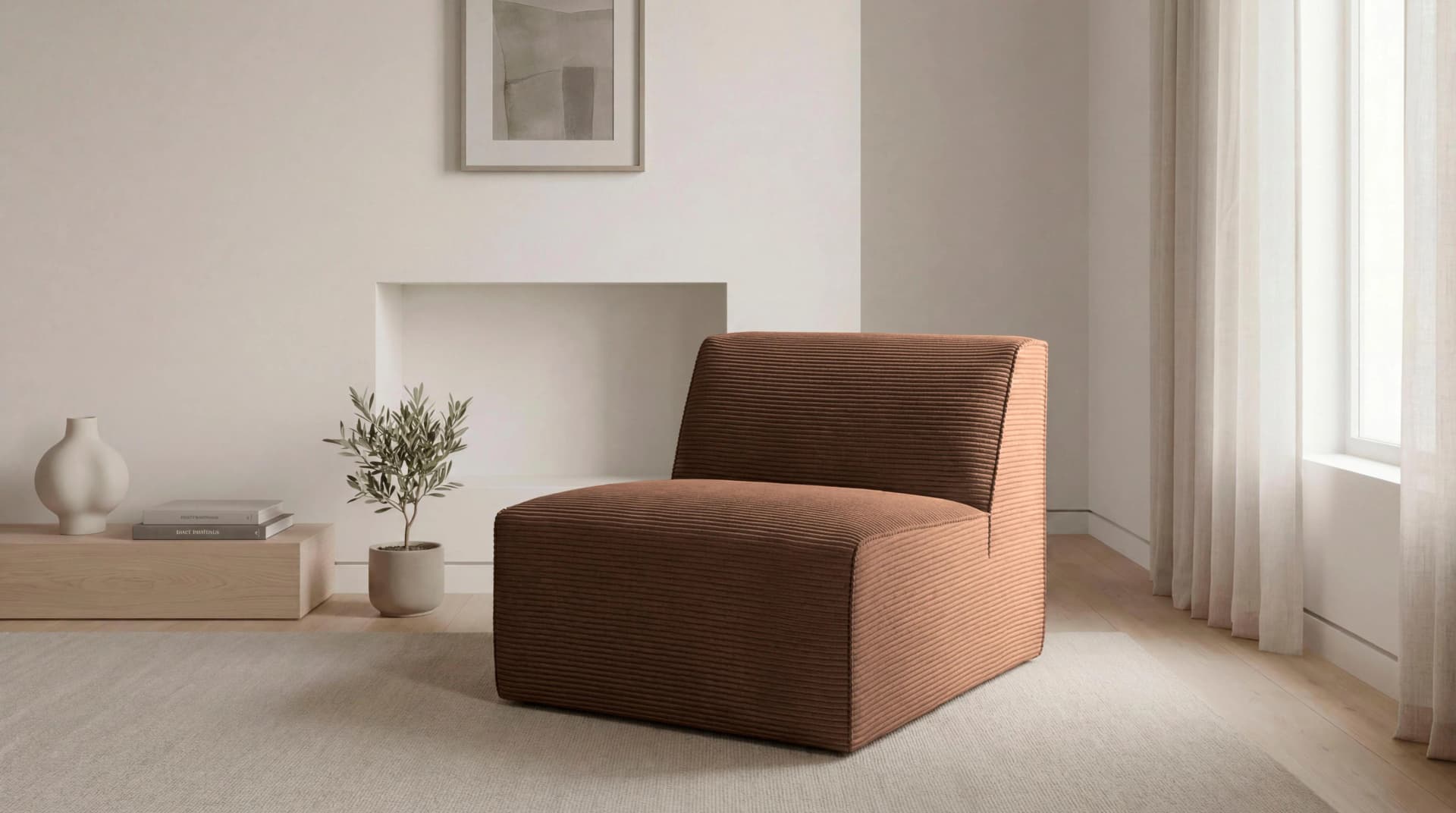 Sofaelement Clayton 76 cm braun Cord OTTO HOME