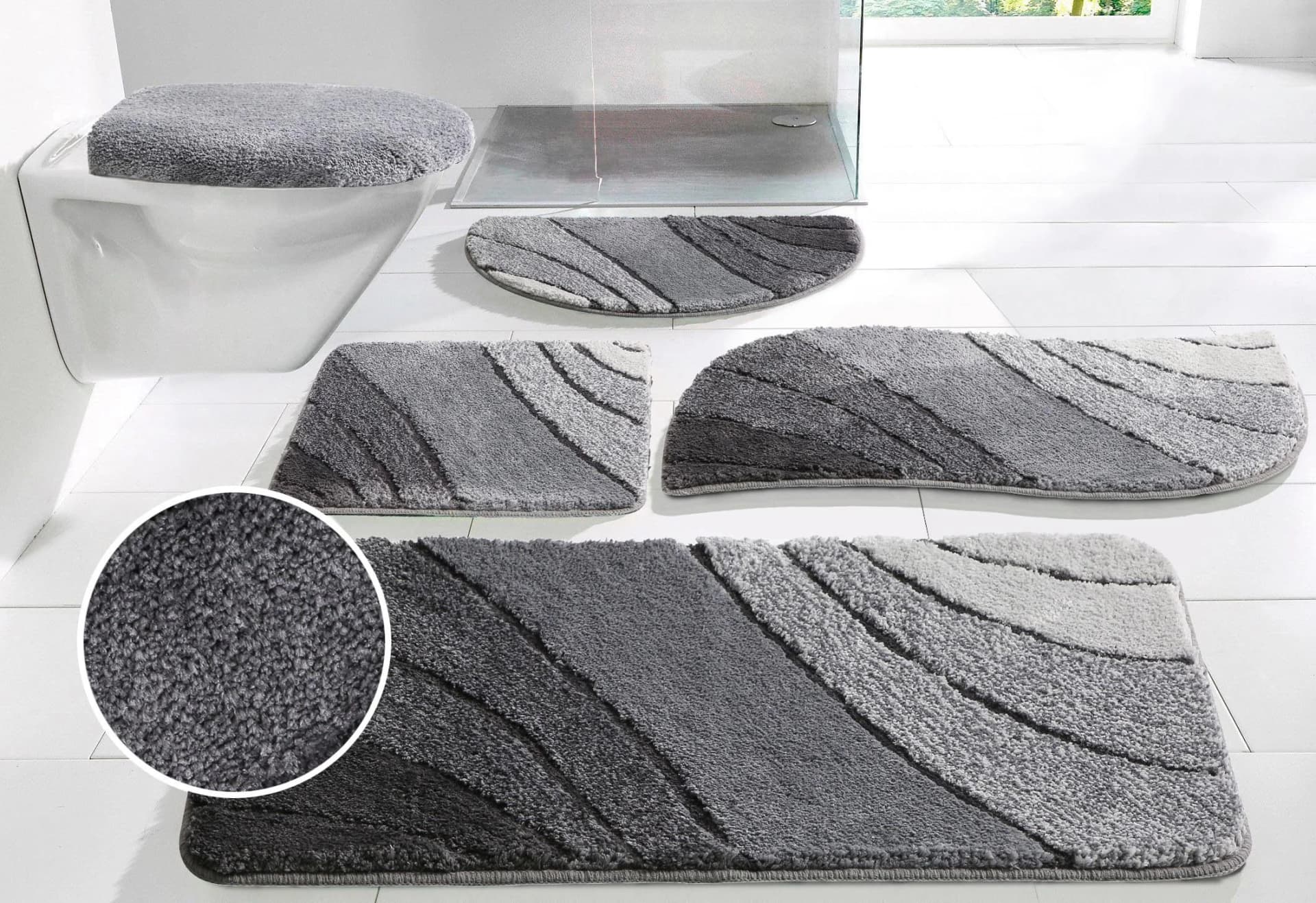OTTO home Badematte Josie Grau Rutschhemmend