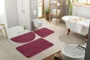 Badematte Polyester Rot (Bordeaux) Uni Rechteckig Halbrund Bild 1