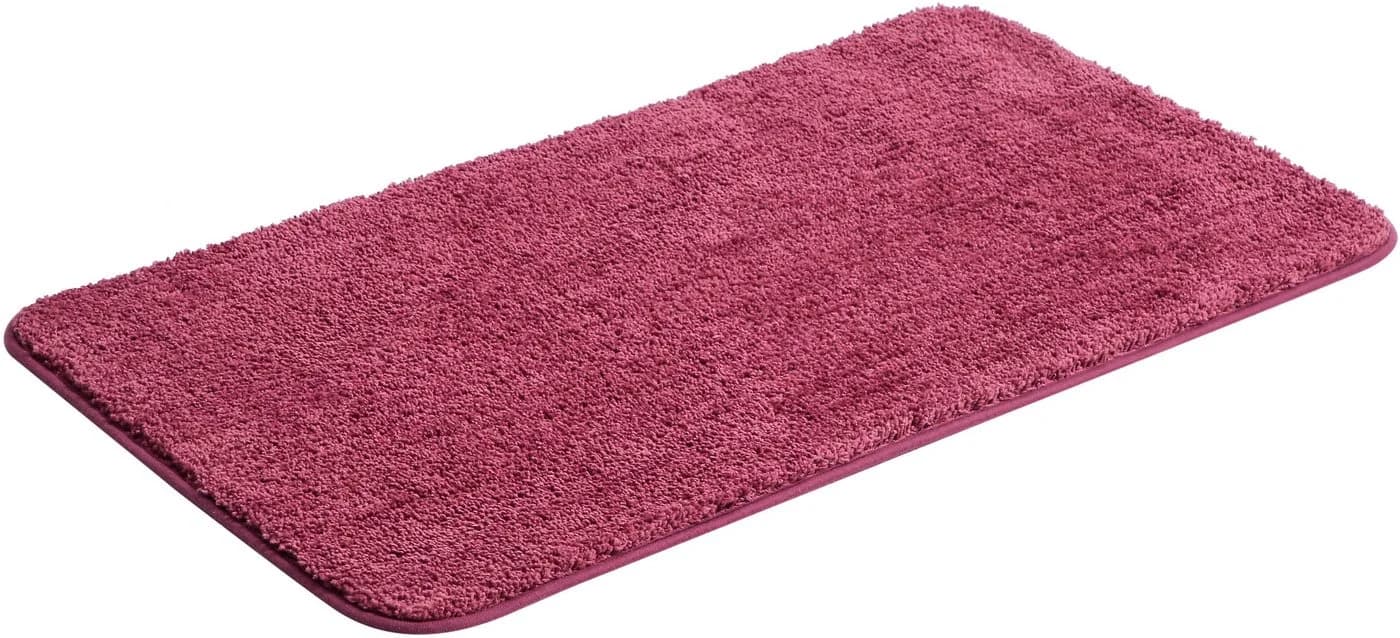 Badematte Polyester Rot (Bordeaux) Uni Rechteckig Halbrund - Bild 3
