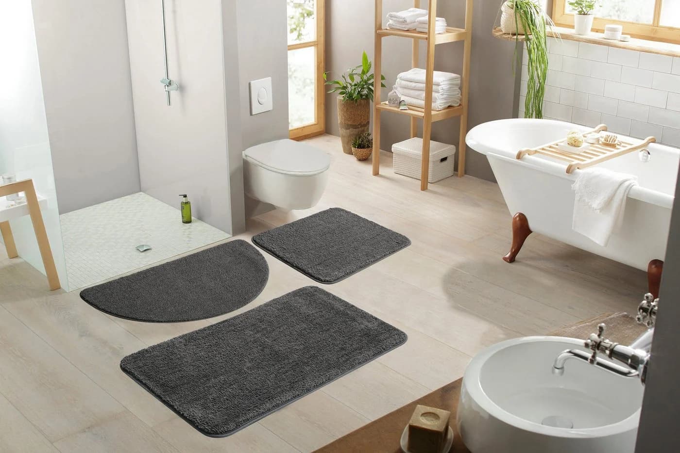 OTTO home Badematte Regona Anthrazit Rutschhemmend Polyester