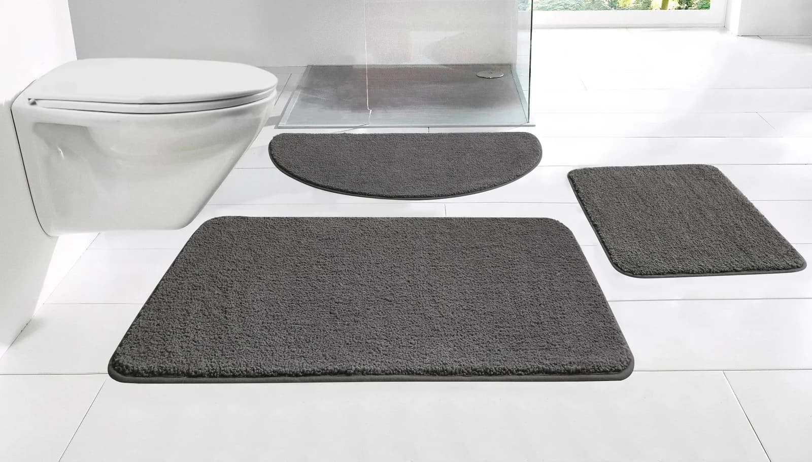 Badematte MY HOME Regona Badteppich Anthrazit Polyester
