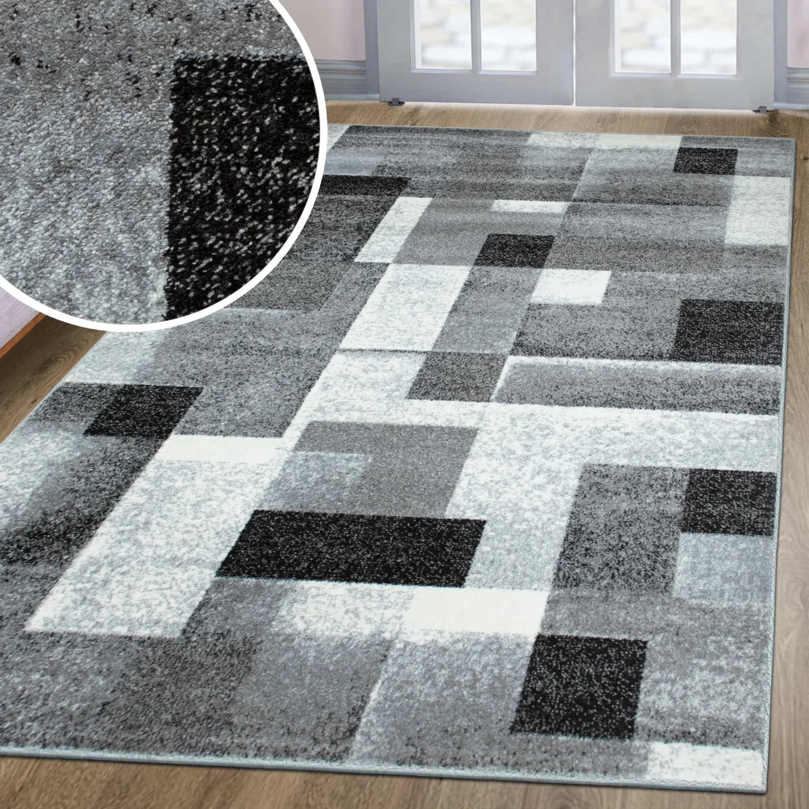 Teppich MY HOME Corine Grau Modernes Karo-Design
