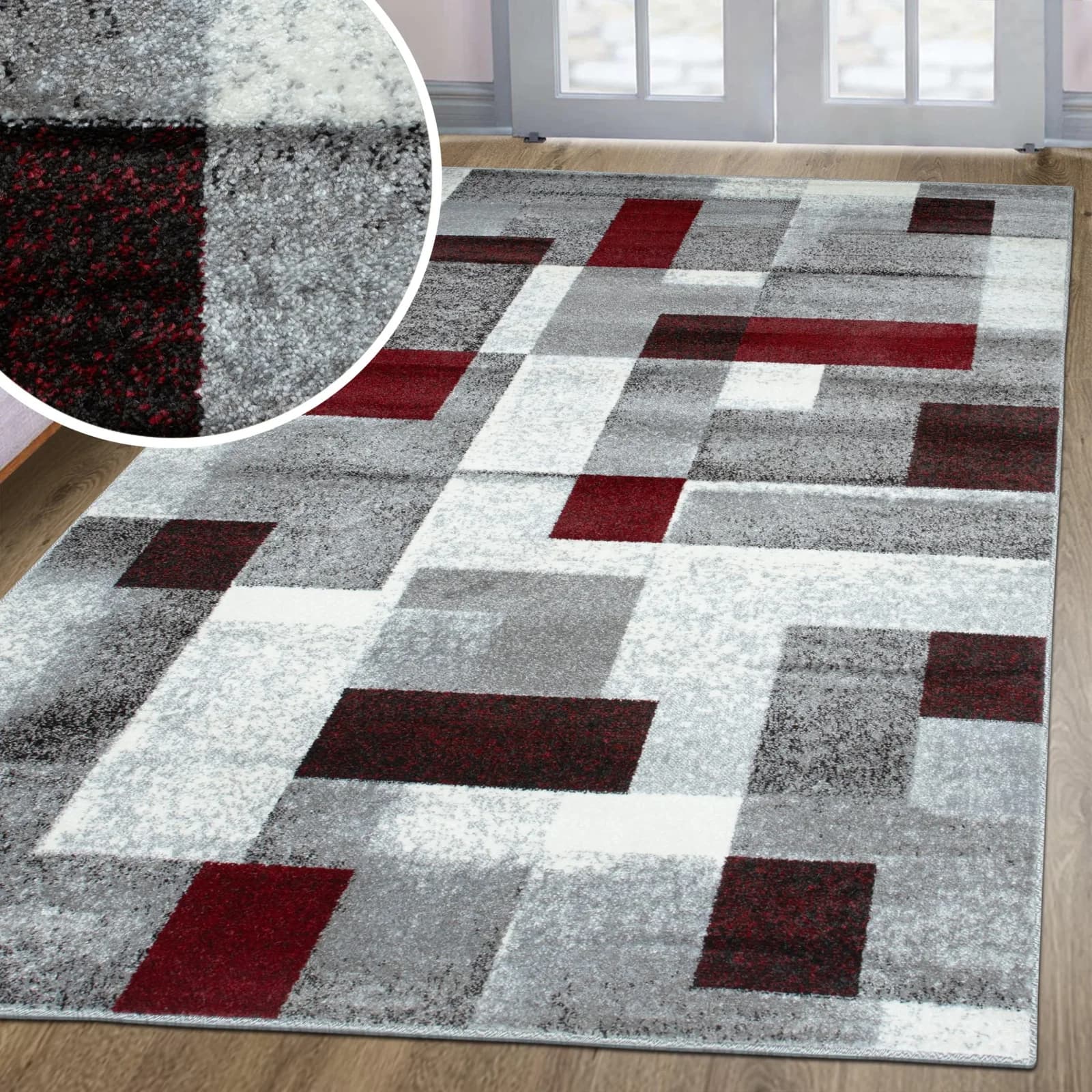 Teppich MY HOME "Corine" Rot Modernes Karo-Design