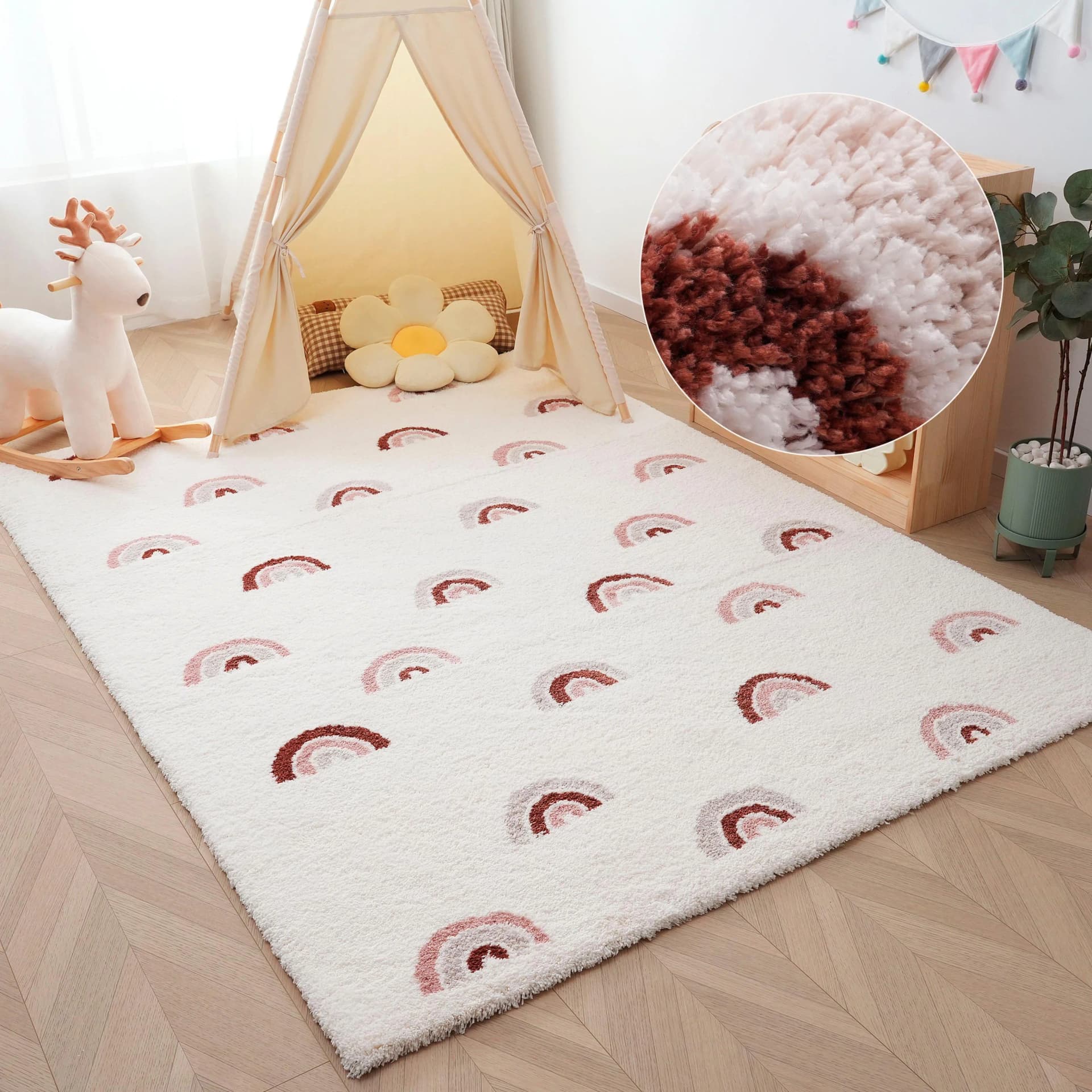 Kinderteppich MY HOME Regenbogen Rosa
