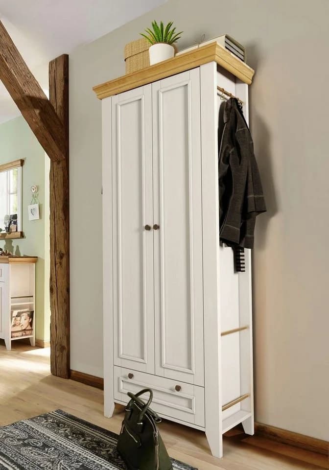 Garderobenschrank OTTO HOME Skandinavia Weiß mit Schubkasten