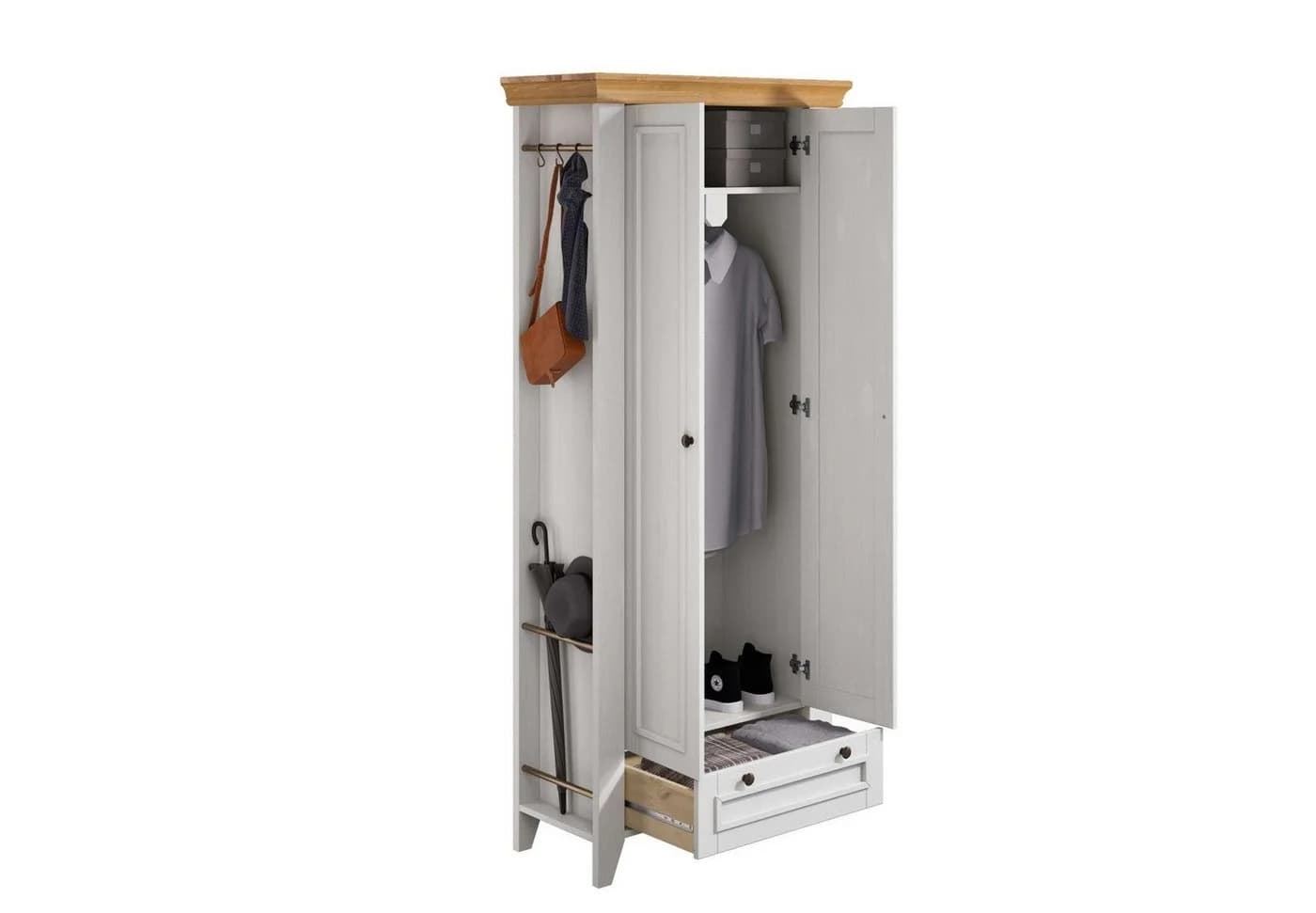 Garderobenschrank OTTO HOME Skandinavia Weiß mit Schubkasten - Bild 4