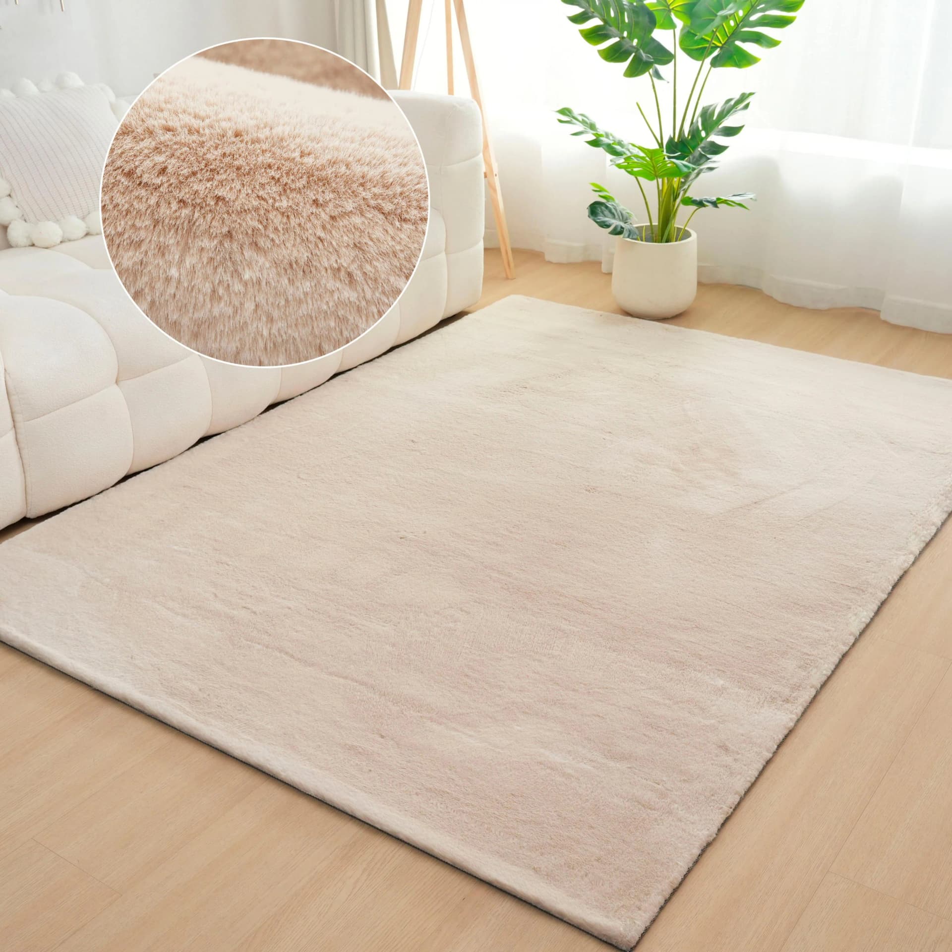 Fellteppich Bruno Banani Rabbit 2 Kunstfell Teppich Modern Beige